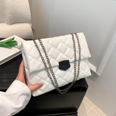 Argyle Pattern Square Shoulder Bag Quilted All Match Bag