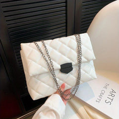 Argyle Pattern Square Shoulder Bag Quilted All Match Bag
