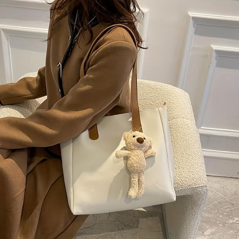 Large Capacity Versatile Shoulder Bag Soft PU Leather Stylish Handbag