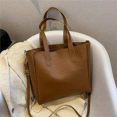 Large Capacity Versatile Shoulder Bag Soft PU Leather Stylish Handbag