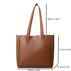 Large Capacity Versatile Shoulder Bag Soft PU Leather Stylish Handbag