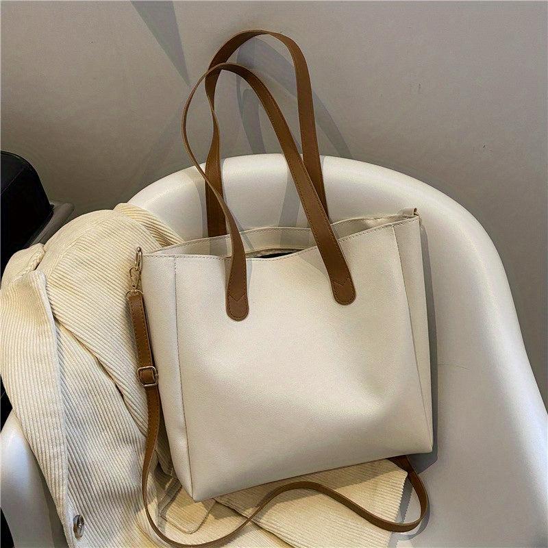 Large Capacity Versatile Shoulder Bag Soft PU Leather Stylish Handbag