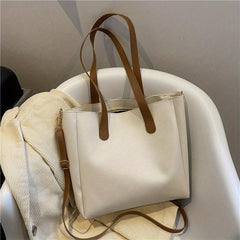 Large Capacity Versatile Shoulder Bag Soft PU Leather Stylish Handbag