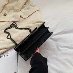 Studded Decor Crossbody Bag Chain Shoulder Bag Women's Flap Square Purses
