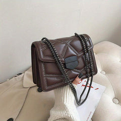 Studded Decor Crossbody Bag Chain Shoulder Bag Women's Flap Square Purses