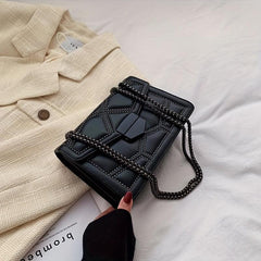 Studded Decor Crossbody Bag Chain Shoulder Bag Women's Flap Square Purses