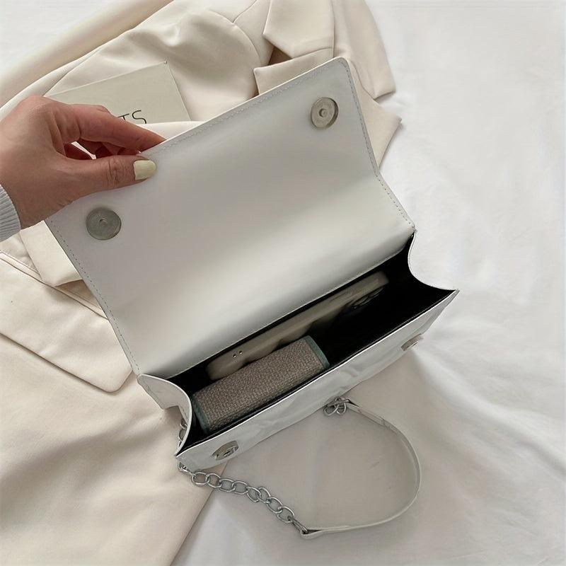 Minimalist Argyle Pattern Square Bag Solid Shoulder Bag