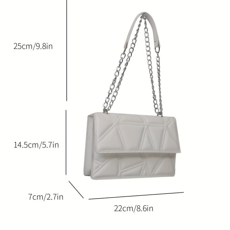 Minimalist Argyle Pattern Square Bag Solid Shoulder Bag
