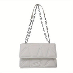 Minimalist Argyle Pattern Square Bag Solid Shoulder Bag