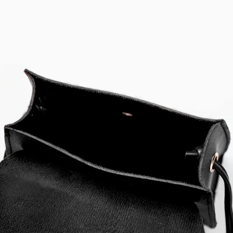 Mini Twist Lock Square Shoulder Bag Metal Decor Flap Crossbody Purse