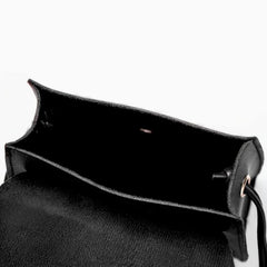 Mini Twist Lock Square Shoulder Bag Metal Decor Flap Crossbody Purse