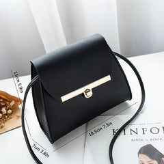 Mini Twist Lock Square Shoulder Bag Metal Decor Flap Crossbody Purse