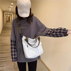 Durable Canvas Shoulder Bag Large Capacity Handbag