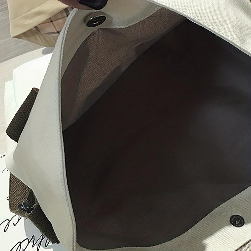 Durable Canvas Shoulder Bag Large Capacity Handbag