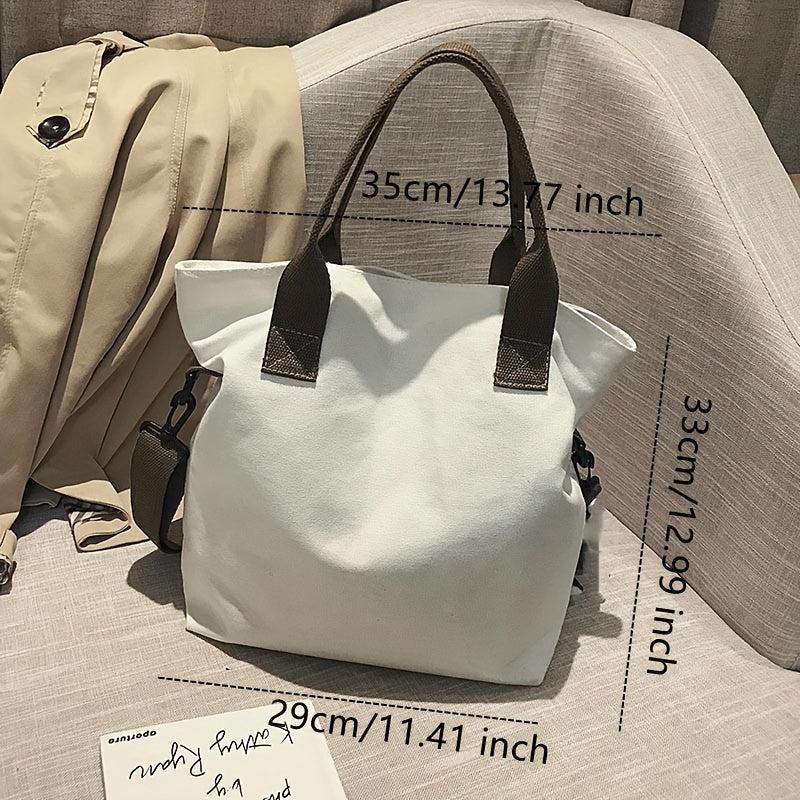 Durable Canvas Shoulder Bag Large Capacity Handbag