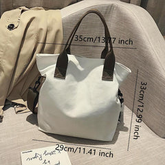Durable Canvas Shoulder Bag Large Capacity Handbag