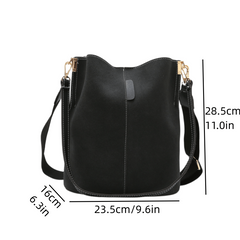 Suede Bucket Bag Crossbody Shoulder Bag Retro Style