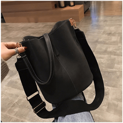 Suede Bucket Bag Crossbody Shoulder Bag Retro Style