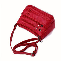 Casual Solid Hobo Bag Zipper Crossbody Purse
