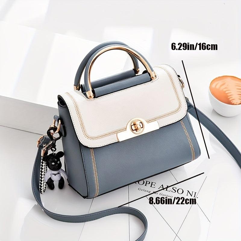 Contrast Crossbody Bag Small Stitching Detail Handbags Flap Purse Women