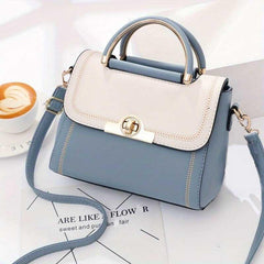 Contrast Crossbody Bag Small Stitching Detail Handbags Flap Purse Women