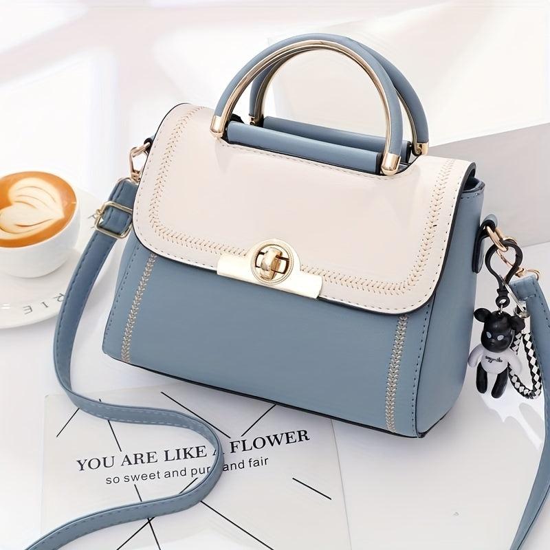 Contrast Crossbody Bag Small Stitching Detail Handbags Flap Purse Women