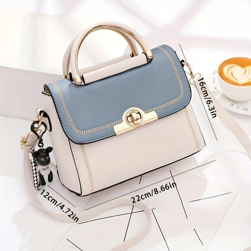Contrast Crossbody Bag Small Stitching Detail Handbags Flap Purse Women