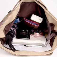 Canvas Top Handle Shoulder Bag Multicolored