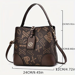 Stylish Letter Print Shoulder Bag Large Capacity Tote Bag