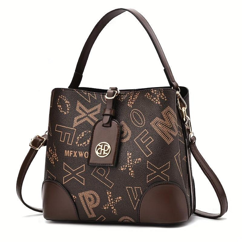 Stylish Letter Print Shoulder Bag Large Capacity Tote Bag