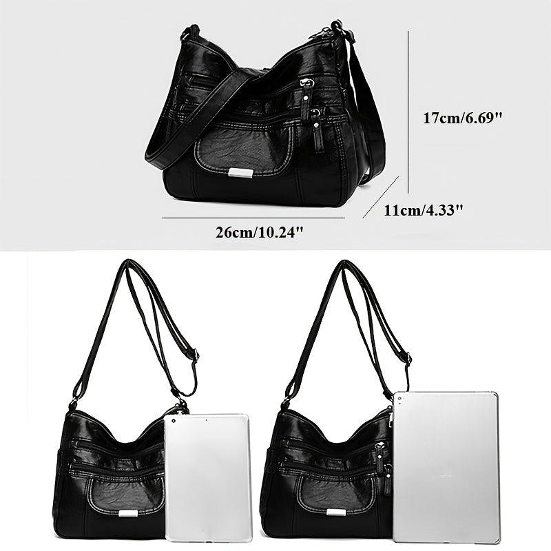 Vintage Crossbody Bag Soft PU Leather Shoulder Bag