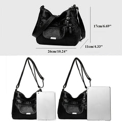 Vintage Crossbody Bag Soft PU Leather Shoulder Bag