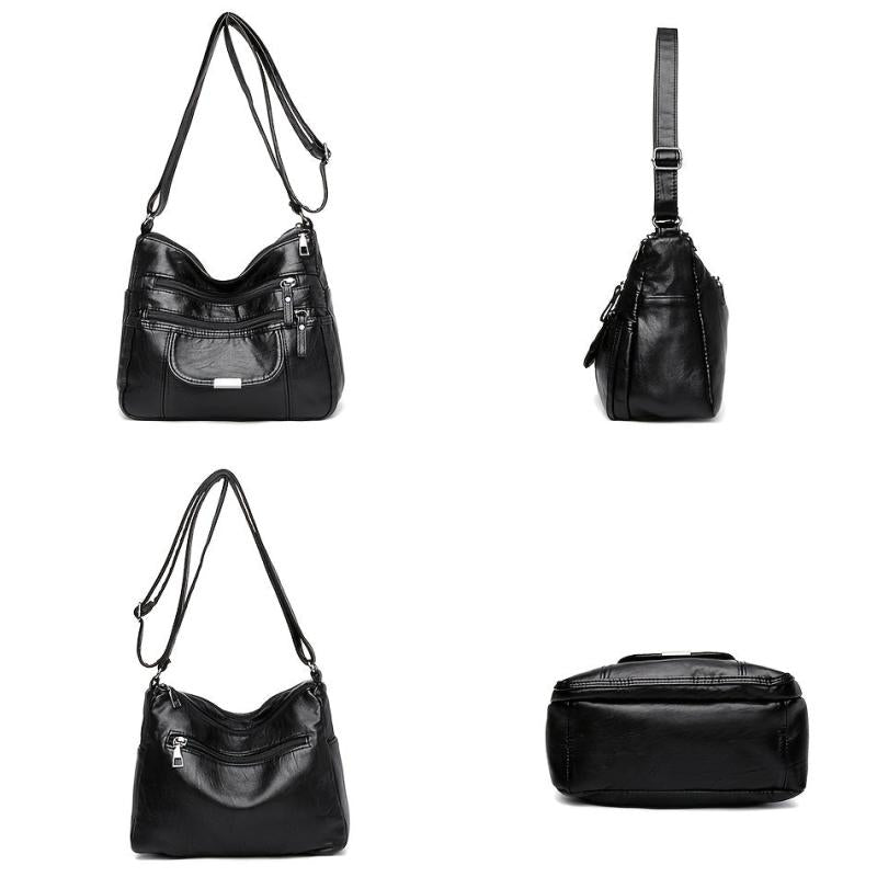 Vintage Crossbody Bag Soft PU Leather Shoulder Bag