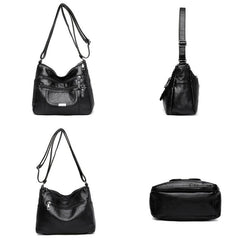 Vintage Crossbody Bag Soft PU Leather Shoulder Bag