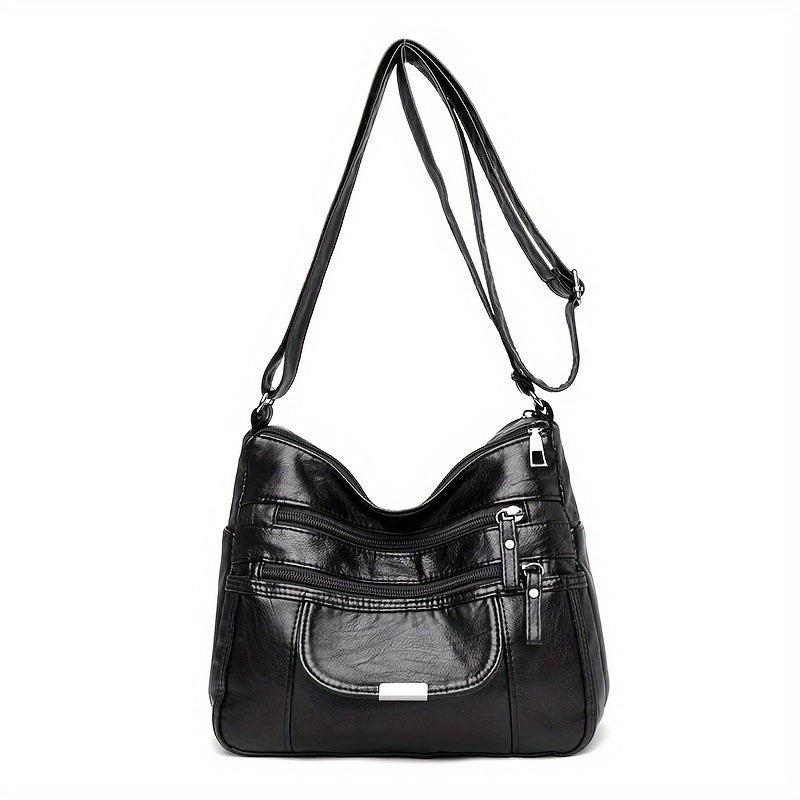 Vintage Crossbody Bag Soft PU Leather Shoulder Bag