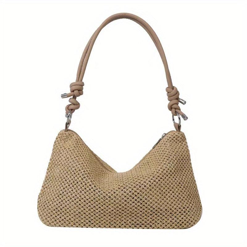 Straw Woven Beach Hobo Bag Retro Summer Tote Bag Women's Casual Shoulder Bag