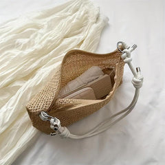 Straw Woven Beach Hobo Bag Retro Summer Tote Bag Women's Casual Shoulder Bag