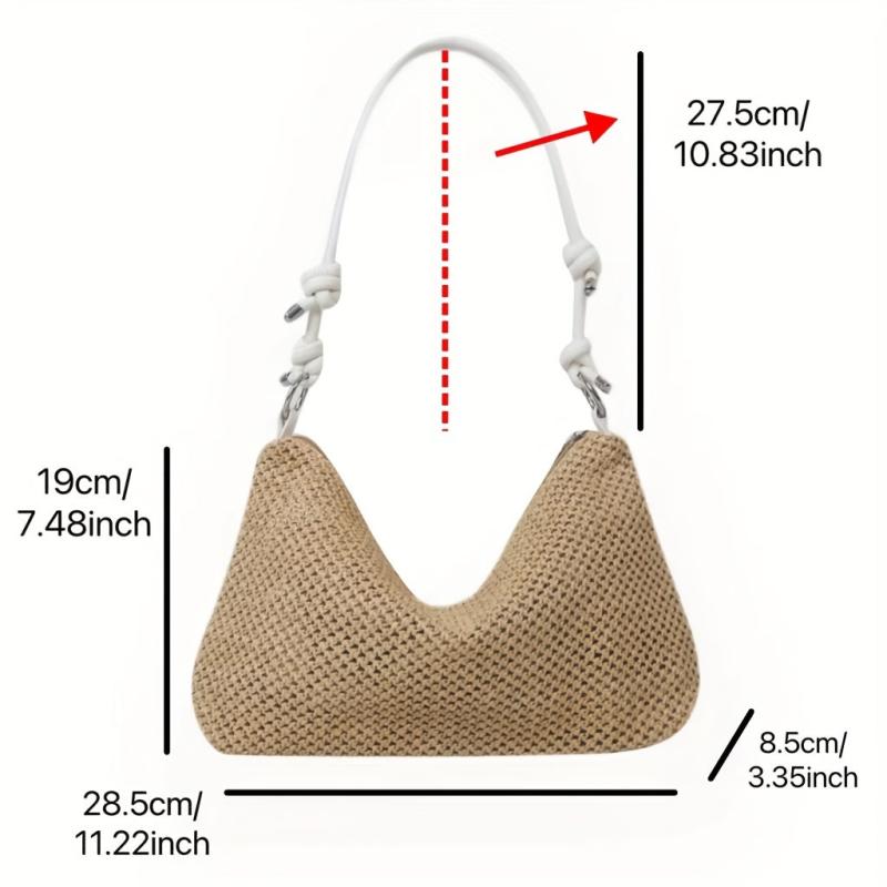 Straw Woven Beach Hobo Bag Retro Summer Tote Bag Women's Casual Shoulder Bag