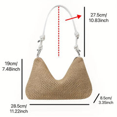 Straw Woven Beach Hobo Bag Retro Summer Tote Bag Women's Casual Shoulder Bag