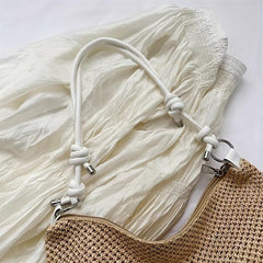 Straw Woven Beach Hobo Bag Retro Summer Tote Bag Women's Casual Shoulder Bag