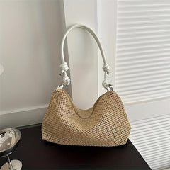 Straw Woven Beach Hobo Bag Retro Summer Tote Bag Women's Casual Shoulder Bag