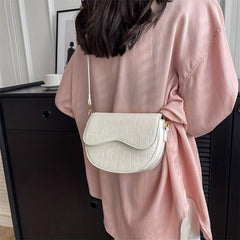 Vintage Stone Embossed Saddle Bag Crossbody Purse