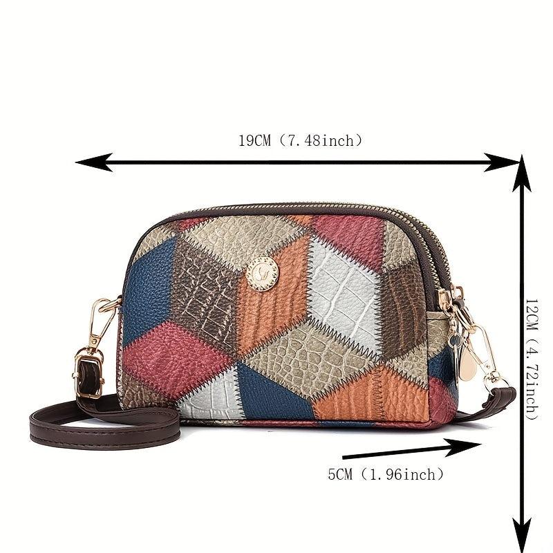 Classic Vintage Pattern Shoulder Bag Crossbody Bag Zipper Purse