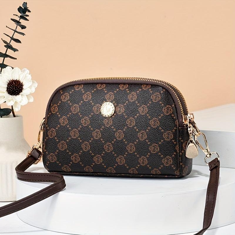 Classic Vintage Pattern Shoulder Bag Crossbody Bag Zipper Purse