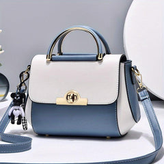 Two Tone Handbag Women's Flap Purse Crossbody Bag