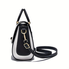 Two Tone Handbag Women's Flap Purse Crossbody Bag