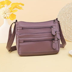 Vintage Minimalist Shoulder Bag PU Leather Purse Women's Handbag