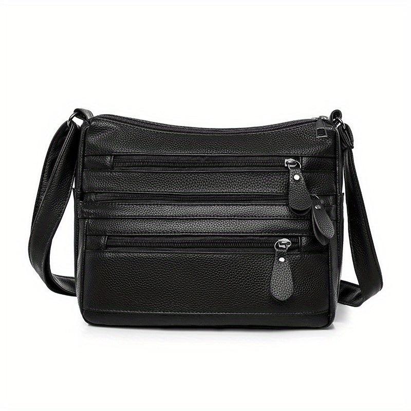 Vintage Minimalist Shoulder Bag PU Leather Purse Women's Handbag