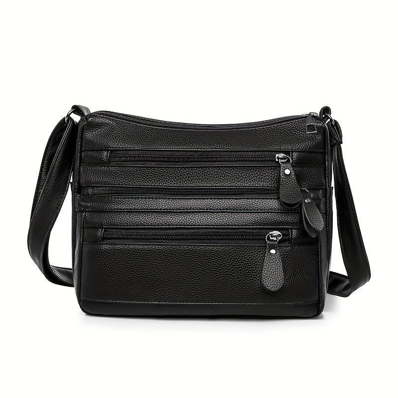 Vintage Minimalist Shoulder Bag PU Leather Purse Women's Handbag
