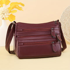Vintage Minimalist Shoulder Bag PU Leather Purse Women's Handbag